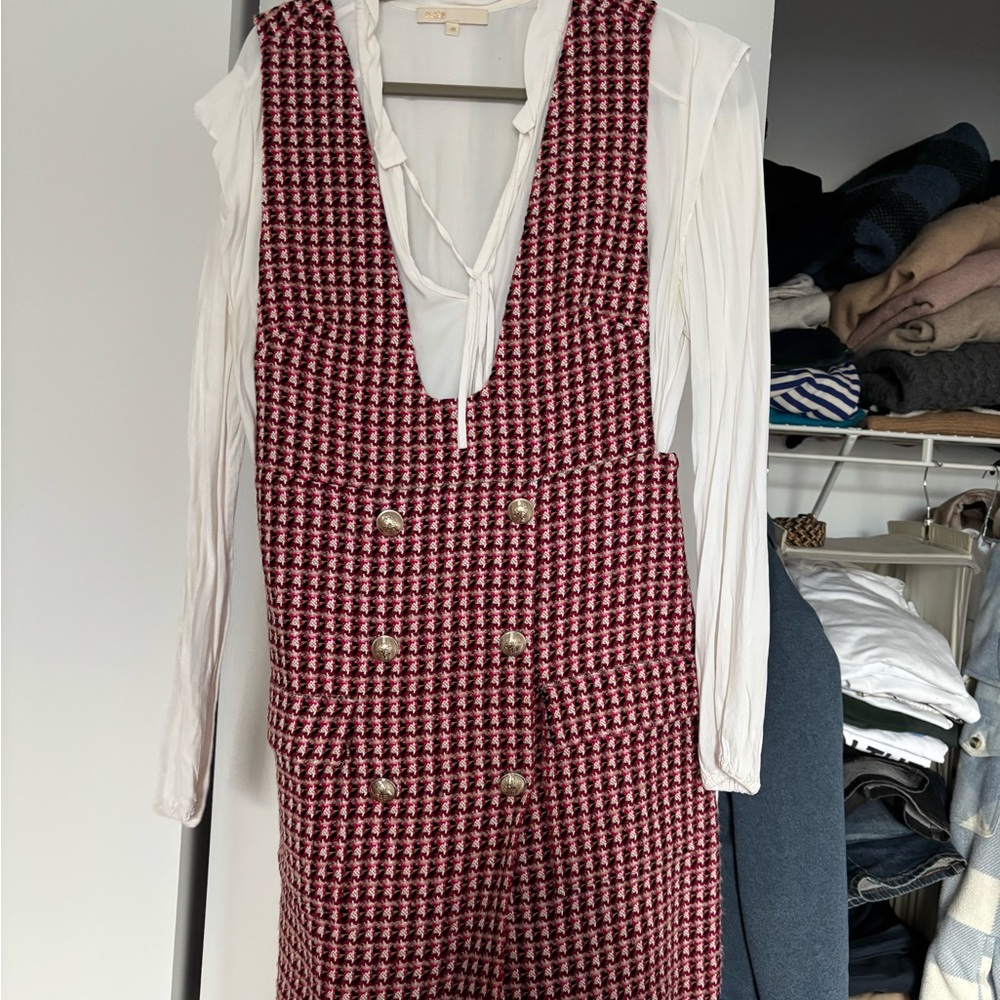 Maje Red and White Mini Dress